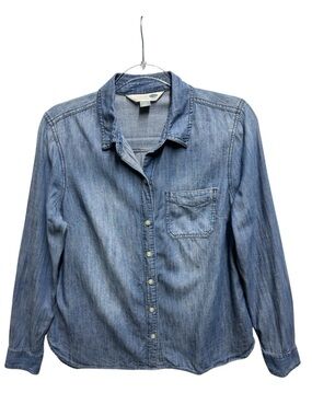 Old Navy Pure Cotton Knit Chambray Denim Jeans The Classic Shirt